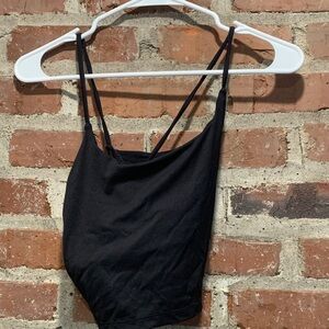 Black Cross Back Thin Strap Top